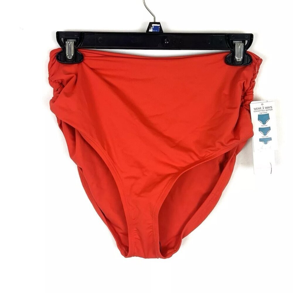 Anne Cole Women’s High Rise Red Bikini Bottom Size M
